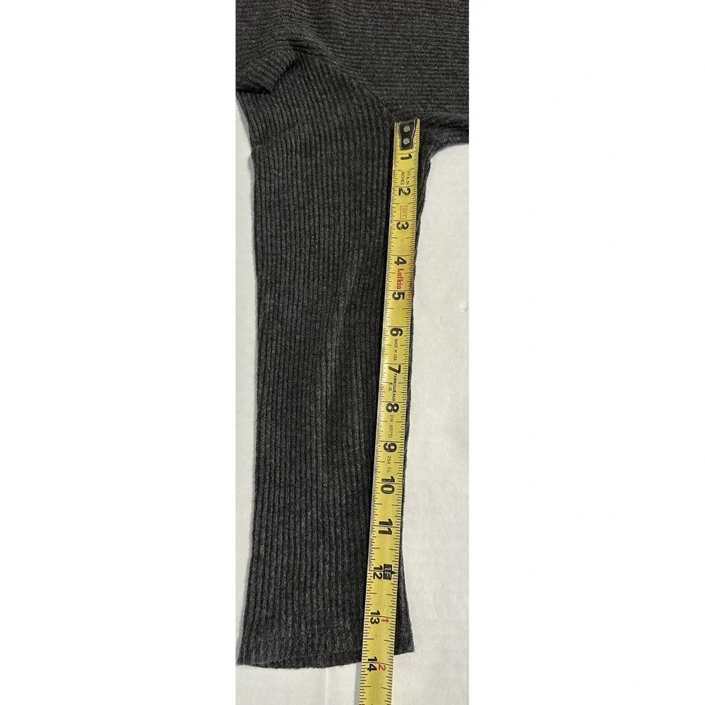 VELVET By Graham & Spencer  Long‎ Sleeve Crew Neck Dress Gray Grey XS Ribbed